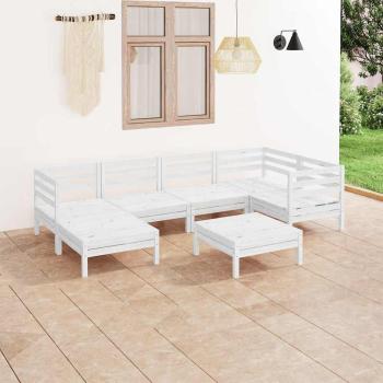 ARDEBO.de - 7-tlg. Garten-Lounge-Set Massivholz Kiefer Weiß