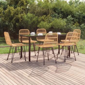 ARDEBO.de - 7-tlg. Garten-Essgruppe Poly Rattan