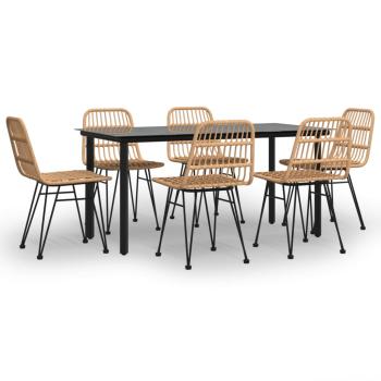 7-tlg. Garten-Essgruppe Poly Rattan