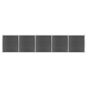 ARDEBO.de - Zaunelement Set WPC 872x186 cm Schwarz
