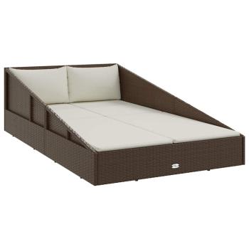 Gartenbett Braun 110x200 cm Poly Rattan