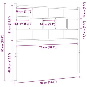 Ersatz-Kopfteil Metall Schwarz 75 cm
