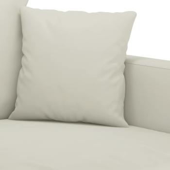 2-tlg. Sofagarnitur mit Kissen Creme Samt