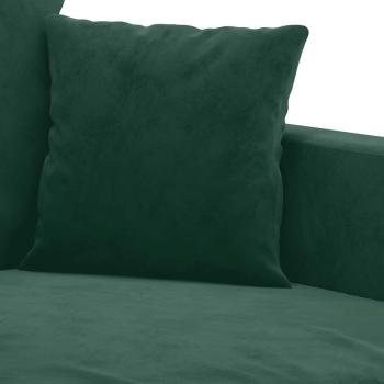 2-tlg. Sofagarnitur mit Kissen Dunkelgr?n Samt