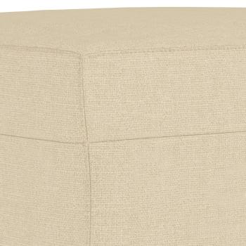 3-tlg. Sofagarnitur mit Kissen Creme Stoff