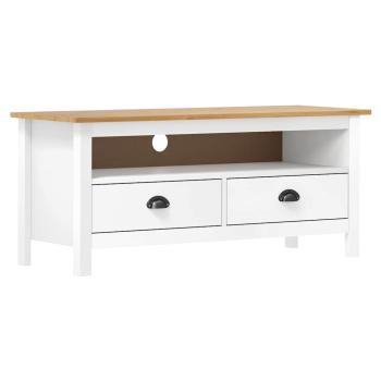 ARDEBO.de - TV-Schrank Hill Weiß 110x40x47 cm Massivholz Kiefer