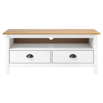 TV-Schrank Hill Weiß 110x40x47 cm Massivholz Kiefer