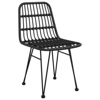 7-tlg. Garten-Essgruppe Schwarz Poly Rattan