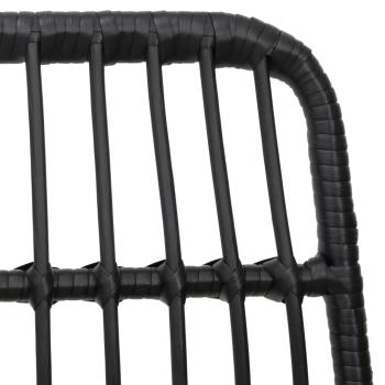 7-tlg. Garten-Essgruppe Schwarz Poly Rattan