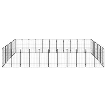 40-tlg. Hundelaufstall Schwarz 50x100cm Stahl Pulverbeschichtet
