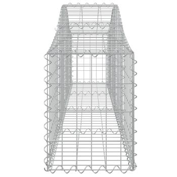 Gabionen mit Hochbogen 2 Stk. 200x30x40/60 cm Verzinktes Eisen