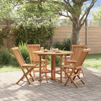 ARDEBO.de - 5-tlg. Garten-Essgruppe Klappbar Massivholz Teak