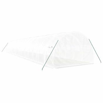 Gewächshaus mit Stahlrahmen Weiß 48 m² 16x3x2 m
