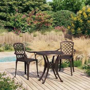 ARDEBO.de - 3-tlg. Bistro-Set Aluminiumguss Bronzen