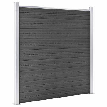Zaunelement Set WPC 1657x(105-186) cm Schwarz