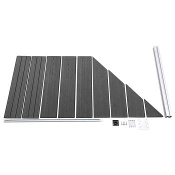 Zaunelement Set WPC 1657x(105-186) cm Schwarz
