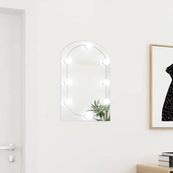 ARDEBO.de - Spiegel mit LED-Leuchten 60x40 cm Glas Bogenförmig