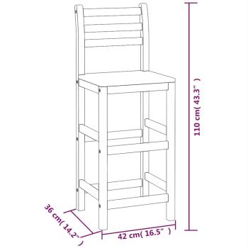 Barhocker 6 Stk. Massivholz Akazie