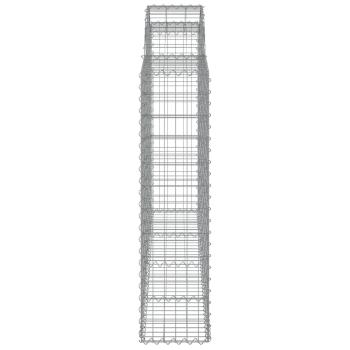 Gabionen mit Hochbogen 4 Stk. 200x30x120/140cm Verzinktes Eisen