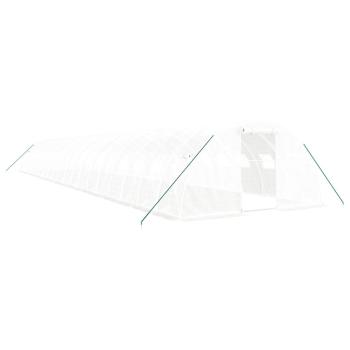 Gewächshaus mit Stahlrahmen Weiß 80 m² 20x4x2 m