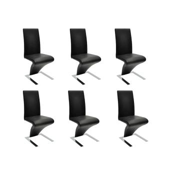 ARDEBO.de - Esszimmerstühle 6 Stk. Schwarz Kunstleder