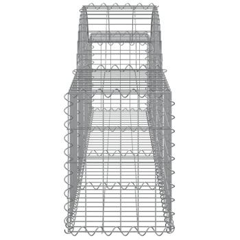 Gabionen mit Hochbogen 3 Stk. 200x30x40/60 cm Verzinktes Eisen