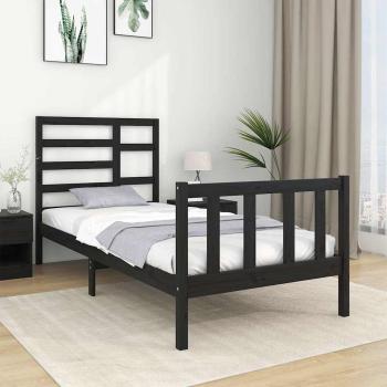 ARDEBO.de - Massivholzbett ohne Matratze Schwarz 75x190 cm