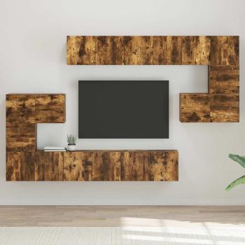 10-tlg. TV-Schrank-Set Räuchereiche Holzwerkstoff
