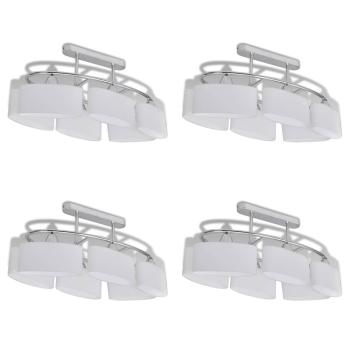 Deckenlampe mit ellipsenförmigen Glasschirmen 4 Stk. E14