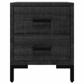 Nachttische 2 Stk. Schwarz 36x30x45 cm Massivholz Kiefer