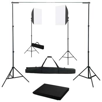 ARDEBO.de - Fotostudio-Set mit Softboxen und Hintergrundsystem
