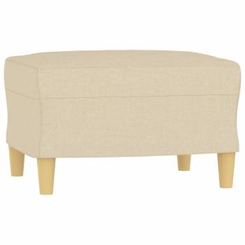 4-tlg. Sofagarnitur mit Kissen Creme Stoff