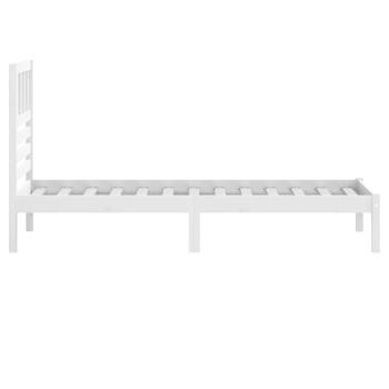 Massivholzbett ohne Matratze Weiß 75x190 cm Kiefernholz