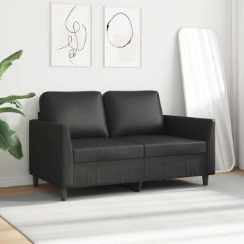 2-Sitzer-Sofa Schwarz 120 cm Kunstleder