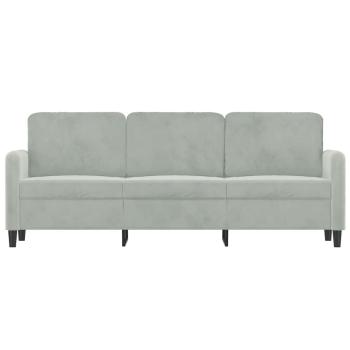 3-Sitzer-Sofa Hellgrau 180 cm Samt