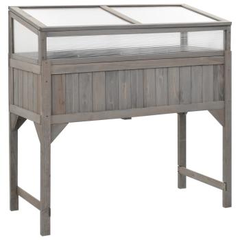ARDEBO.de - Hochbeet mit Gewächshaus 110x54x120 cm Massivholz Tanne