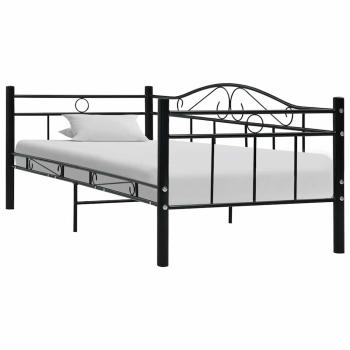 ARDEBO.de - Tagesbett-Rahmen Schwarz Metall 90×200 cm