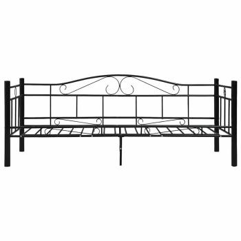 Tagesbett-Rahmen Schwarz Metall 90×200 cm