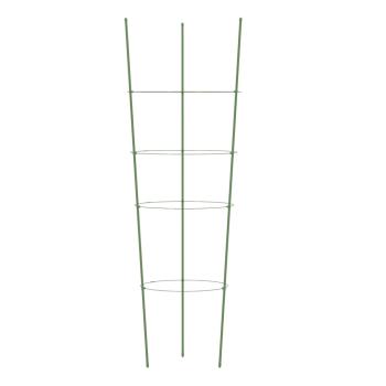 Pflanzenstützen mit 4 Ringen 5 Stk. Grün 90 cm Stahl