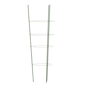 Pflanzenstützen mit 4 Ringen 5 Stk. Grün 90 cm Stahl