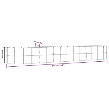 Hochbeet Grau 554x100x68 cm Pulverbeschichteter Stahl