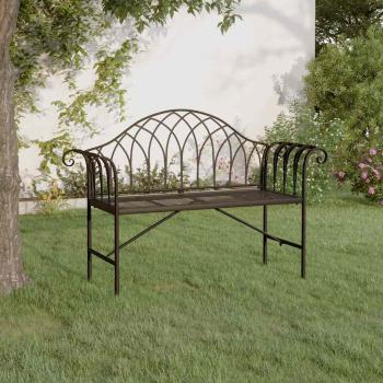 ARDEBO.de - 2-Sitzer-Gartenbank 128 cm Schwarz Stahl