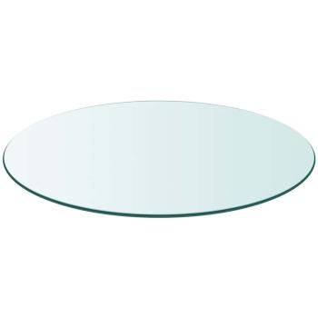 Tischplatte aus gehärtetem Glas rund 80 cm