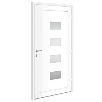 Haustür Weiß 110x210 cm Aluminium und PVC