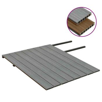 WPC Terrassendielen mit Zubehör Braun und Grau 16 m² 2,2 m