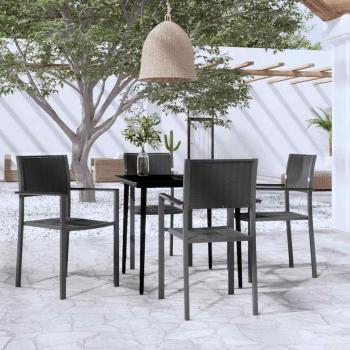 ARDEBO.de - 5-tlg. Garten-Essgruppe Schwarz