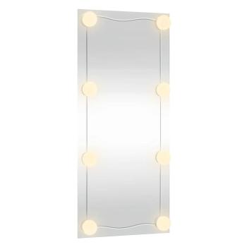 Wandspiegel mit LED-Leuchten 50x100 cm Glas Rechteckig