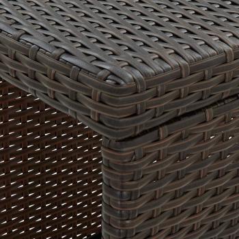 5-tlg. Gartenbar-Set mit Kissen Poly Rattan Braun