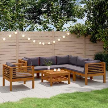 ARDEBO.de - 7-tlg. Garten-Lounge-Set mit Auflage Massivholz Akazie