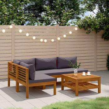 ARDEBO.de - 5-tlg. Garten-Lounge-Set mit Auflage Massivholz Akazie